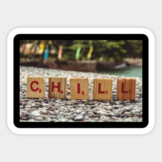 Chill photo shoot design for t-shirts Sticker by Best designing 